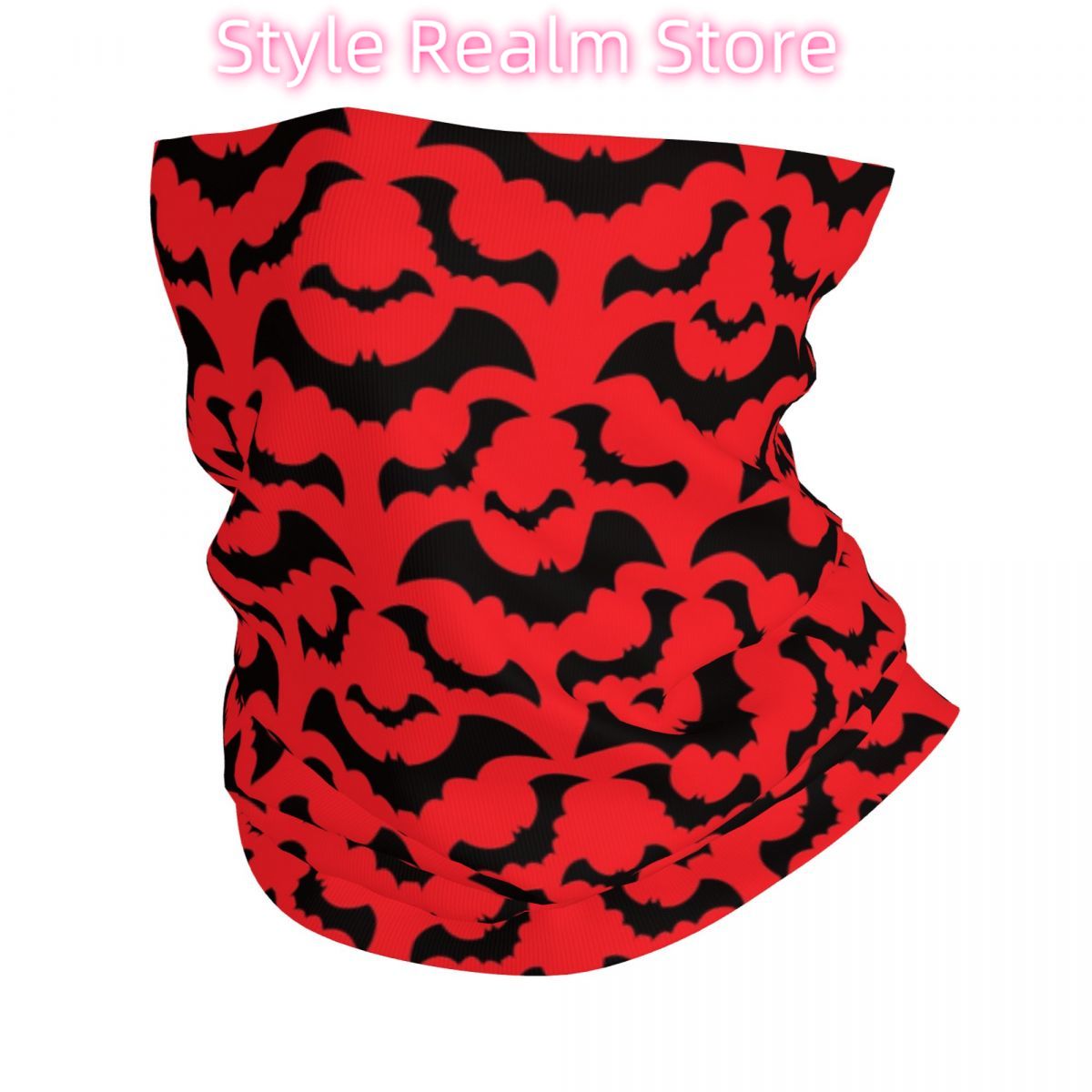 Neck Gaiter Face Cover - Gothic Witch Bats Pattern Bandana Neck