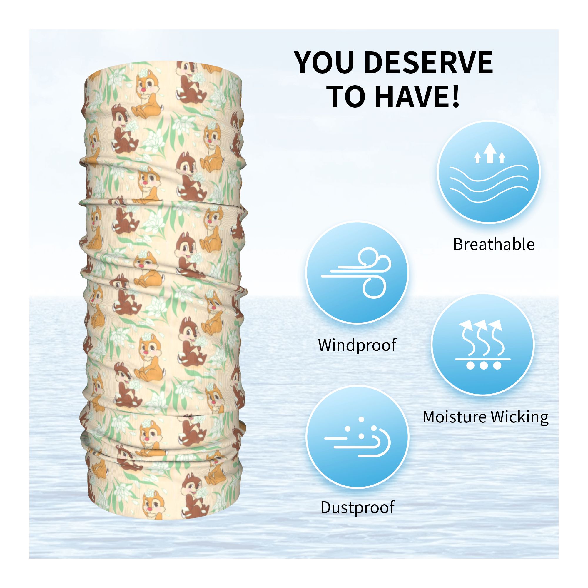 Custom Cute C-Chip And D-Dale  - Neck Gaiter Face Cover 评论和价格