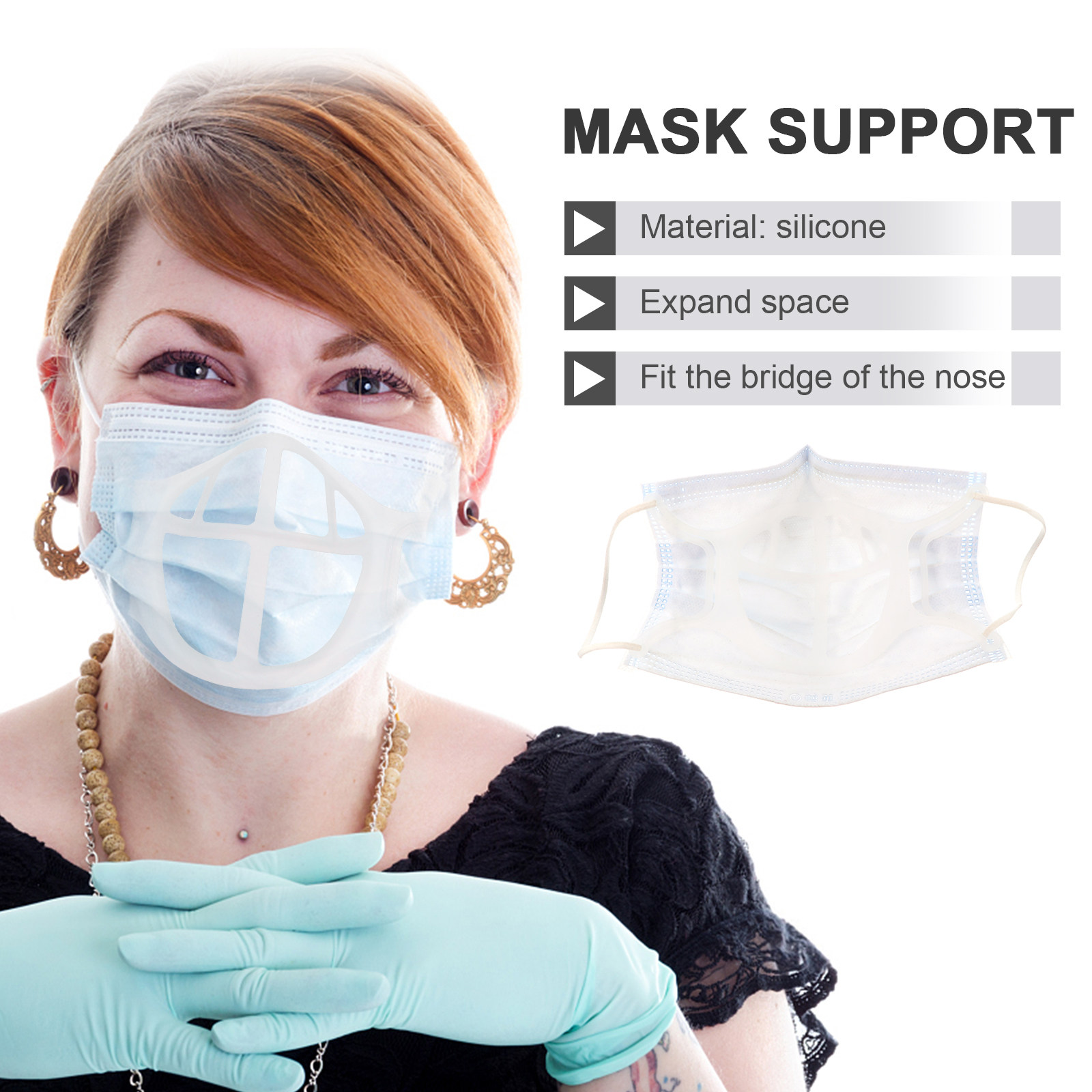 5Pcs Mask Bracket Silicone 3D  - Silicone Mask Bracket 评论和价格